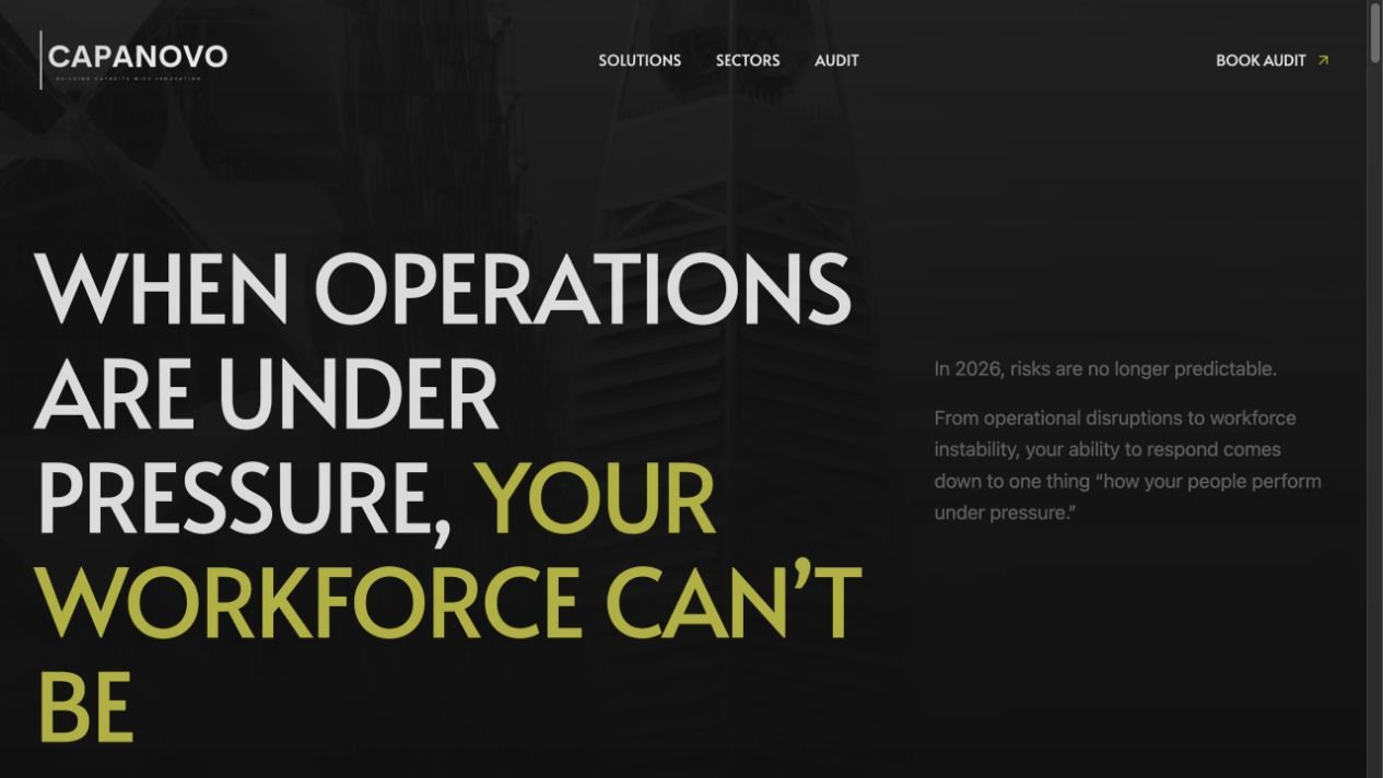 Capanovo Crisis Audit website preview
